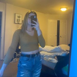 Windsor Yellow Cropped Long Sleeve